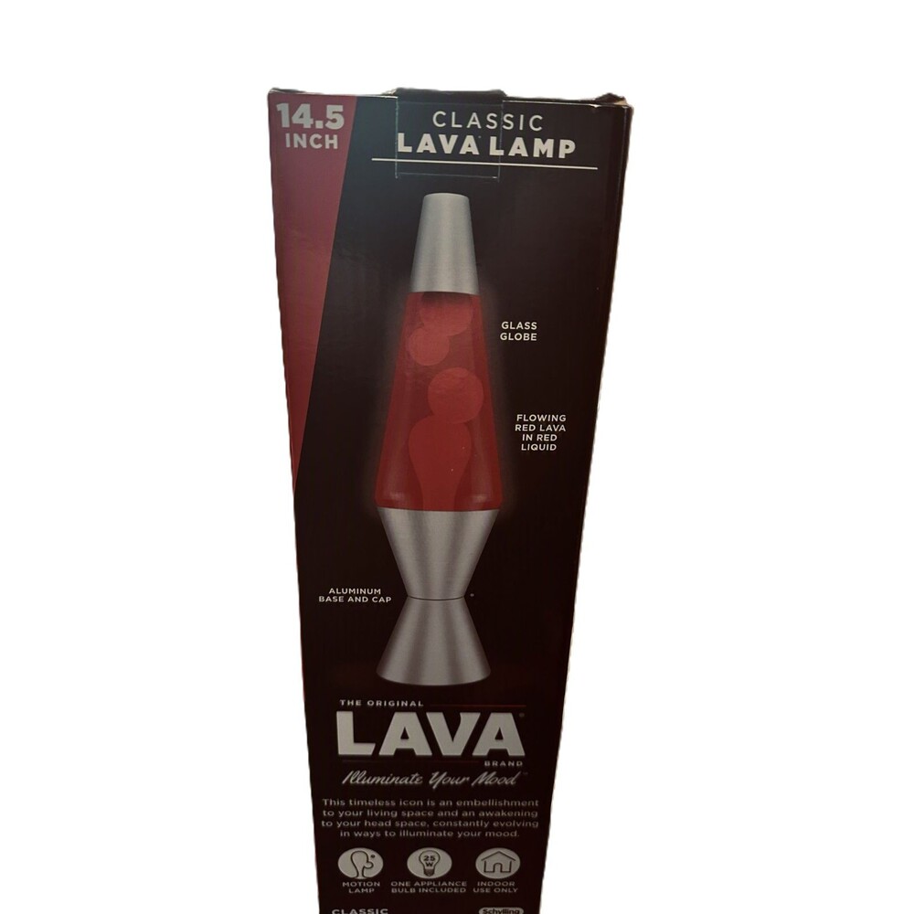 The Original "Sangria" Lava Lamp 14.5" Mood Changing Red Lava in Red Liquid